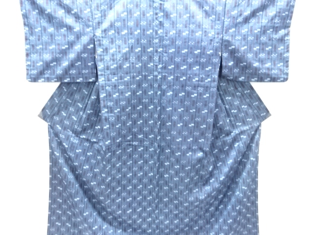 JAPANESE KIMONO / ANTIQUE HITOE KIMONO / TSUMUGI / RYUKYU KASURI PATTERN